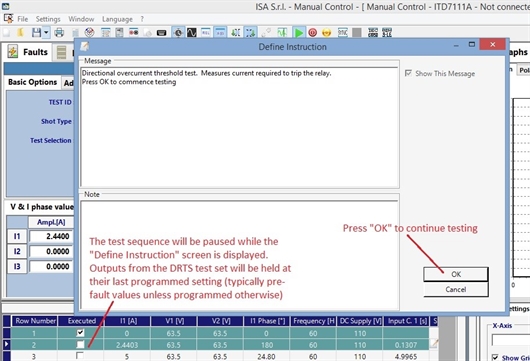 TDMS Define Instruction screen